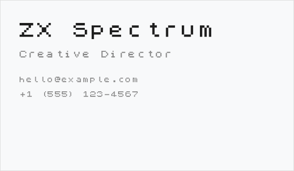 ZX Spectrum Business Card
