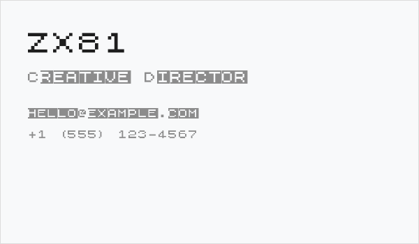 ZX81 Business Card