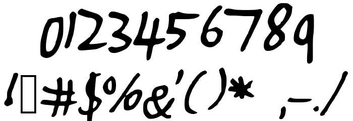 ZXScript Font OTHER CHARS