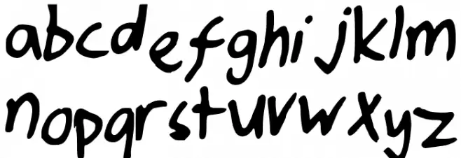 ZXScript Schriftart Kleinbuchstaben