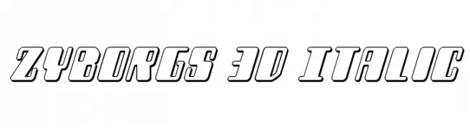 Zyborgs 3D Italic  Frei Schriftart Herunterladen