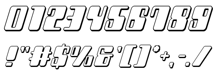 Zyborgs 3D Italic Font OTHER CHARS
