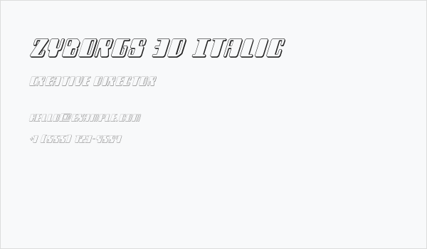 Zyborgs 3D Italic Business Card