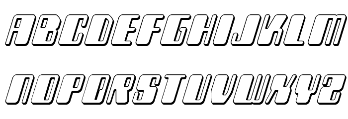 Zyborgs 3D Italic Font LOWERCASE