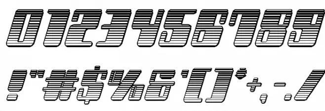 Zyborgs Chrome Italic Font OTHER CHARS