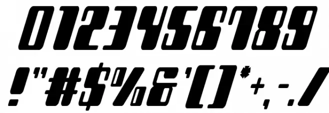 Zyborgs Condensed Italic Font OTHER CHARS