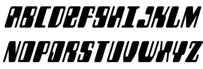 Zyborgs Condensed Italic Schriftart Groß