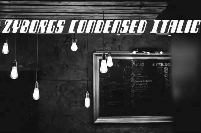 Zyborgs Condensed Italic Font examples
