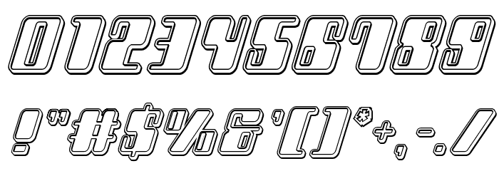 Zyborgs Engraved Italic Font OTHER CHARS