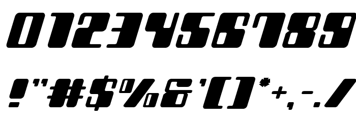 Zyborgs Expanded Italic Font OTHER CHARS