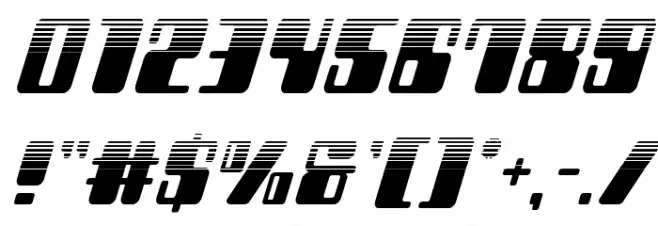 Zyborgs Halftone Italic Font OTHER CHARS