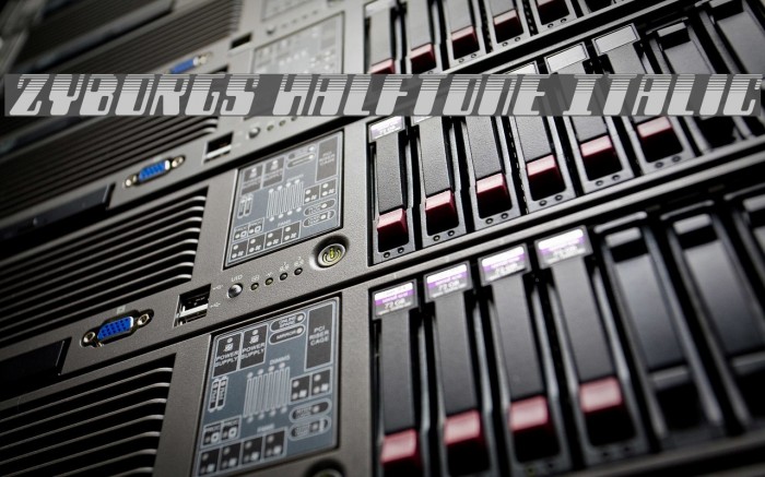 Zyborgs Halftone Italic Example 1