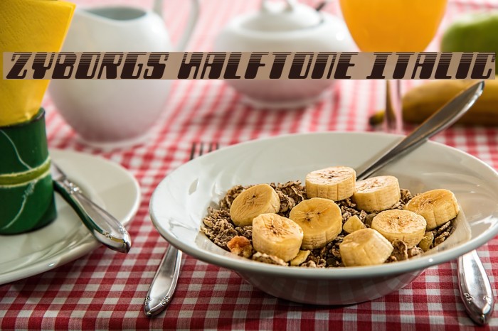 Zyborgs Halftone Italic Example 3