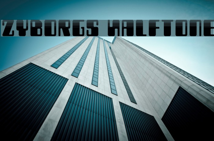 Zyborgs Halftone Font examples