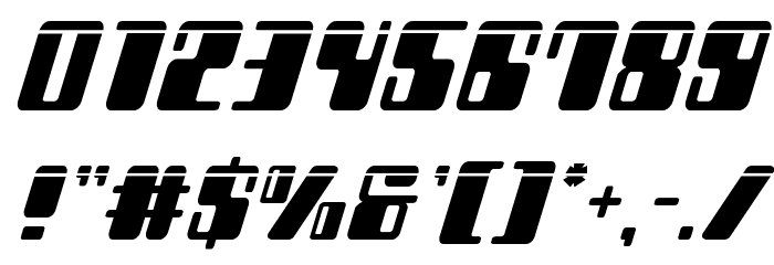 Zyborgs Laser Italic Font OTHER CHARS