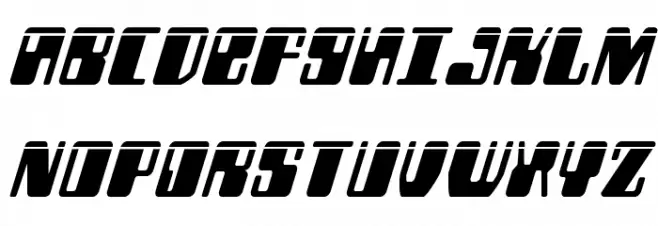 Zyborgs Laser Italic Caratteri MAIUSCOLE