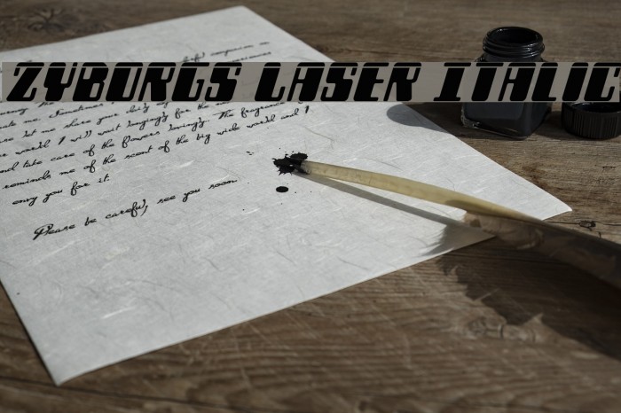 Zyborgs Laser Italic Font examples