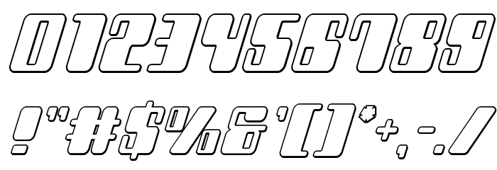Zyborgs Outline Italic Font OTHER CHARS