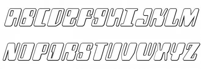 Zyborgs Outline Italic Fuentes MAYÚSCULAS