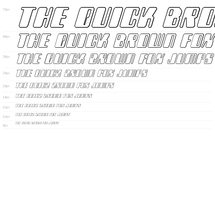 Zyborgs Outline Italic Waterfall