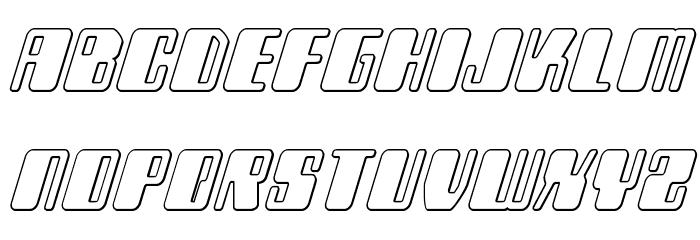 Zyborgs Outline Italic Font LOWERCASE