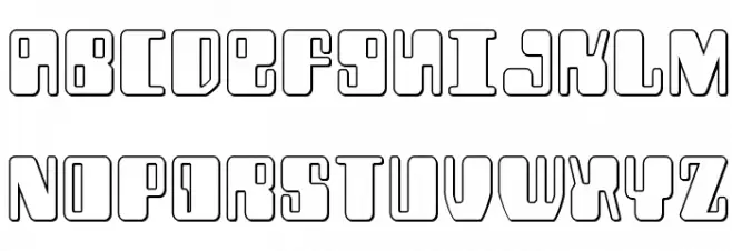 Zyborgs Outline Caratteri MAIUSCOLE
