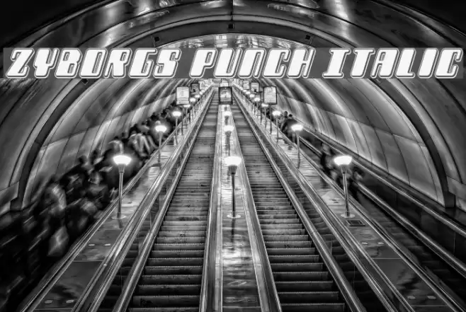 Zyborgs Punch Italic Font examples