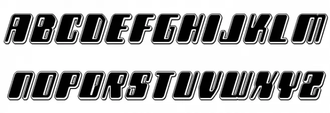 Zyborgs Punch Italic Font Litere mici