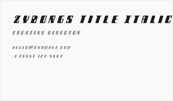 Zyborgs Title Italic Business Card