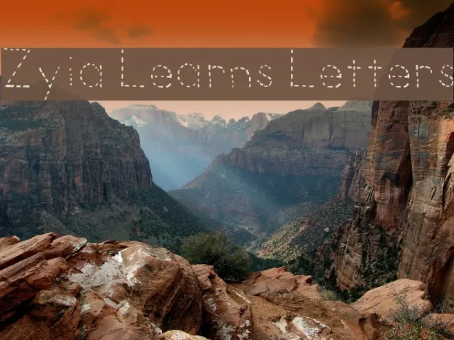 Zyia Learns Letters Example 3