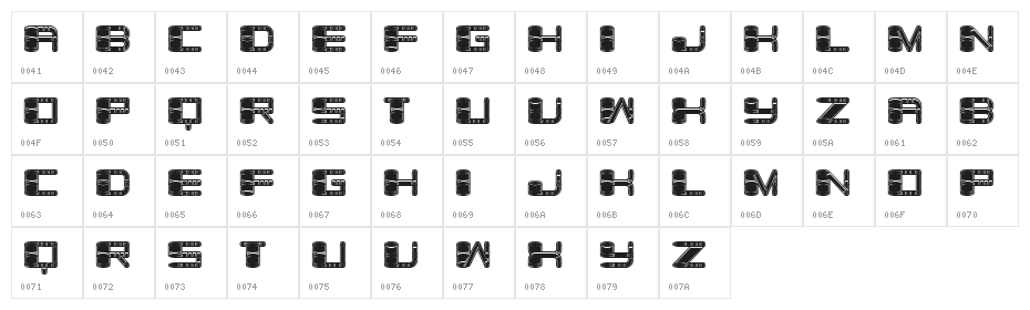 Zylinder Filled Regular Character Map