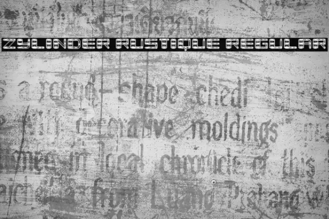 Zylinder Rustique Regular Font examples