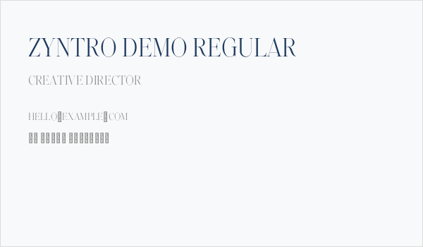 Zyntro Demo Regular Business Card