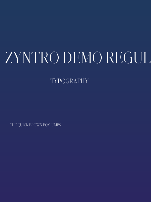 Zyntro Demo Regular Poster