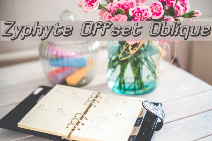 Zyphyte Offset Oblique Schriftart examples