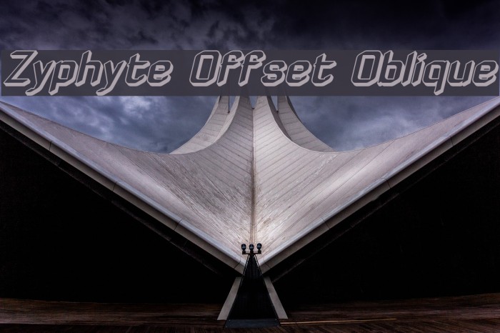 Zyphyte Offset Oblique Schriftart examples