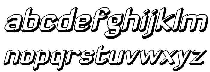 Zyphyte Offset Oblique Schriftart Kleinbuchstaben