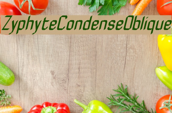 ZyphyteCondenseOblique Font examples