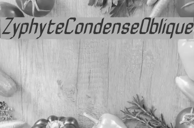 ZyphyteCondenseOblique Schriftart examples