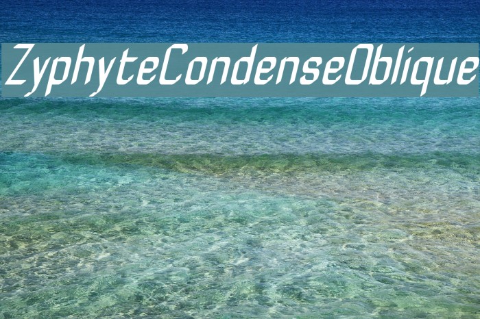 ZyphyteCondenseOblique Font examples