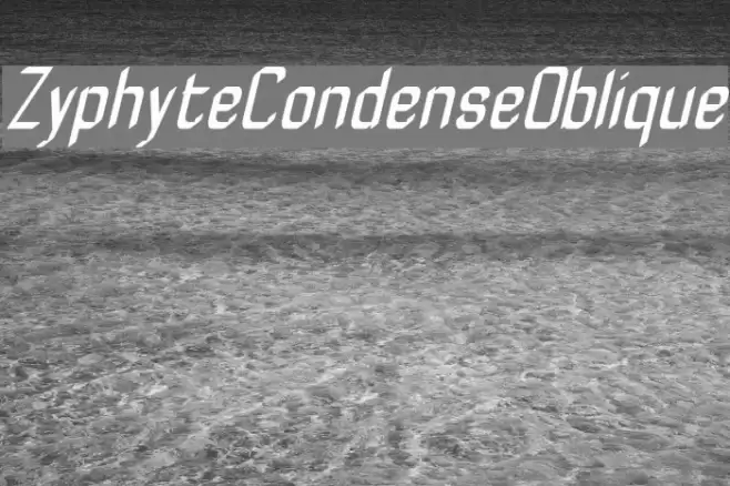 ZyphyteCondenseOblique Schriftart examples