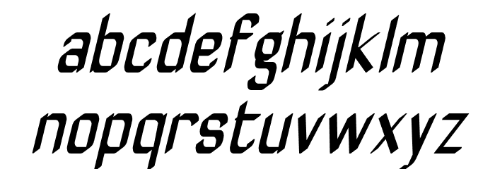 ZyphyteCondenseOblique Font LOWERCASE