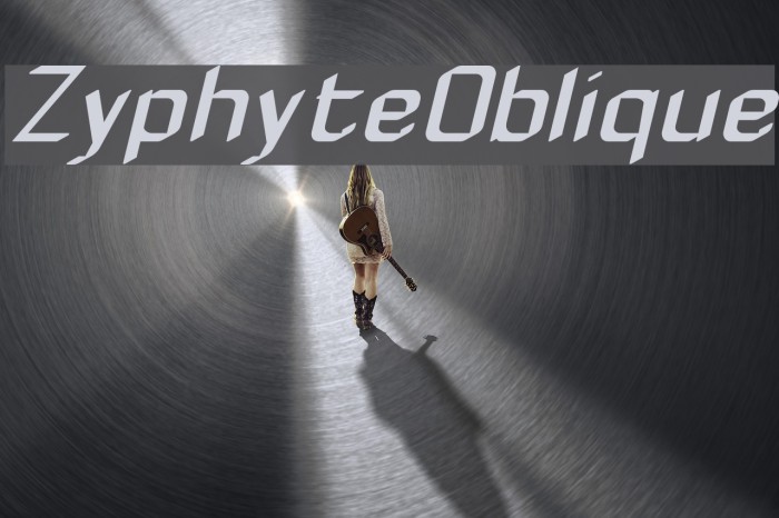 ZyphyteOblique Schriftart examples