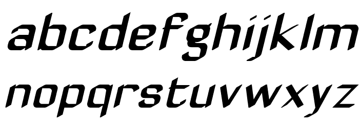 ZyphyteOblique Schriftart Kleinbuchstaben