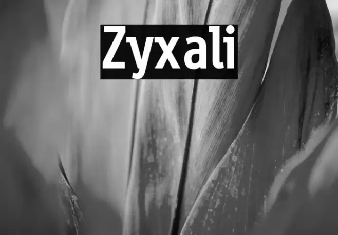 Zyxali Font examples