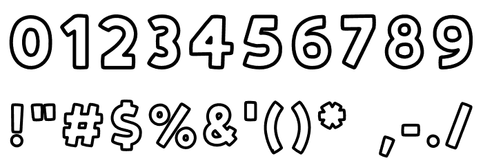 Zyzol Outline Font OTHER CHARS
