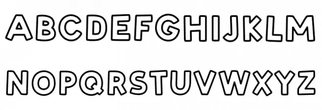 Zyzol Outline Caratteri MAIUSCOLE